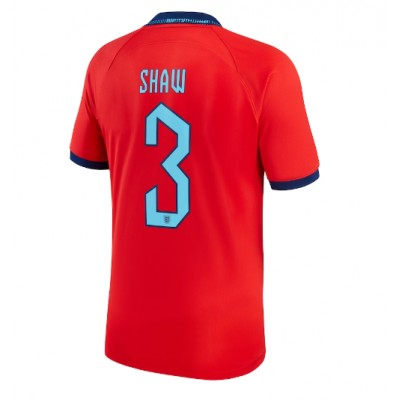 Pánský Fotbalový dres Anglie Luke Shaw #3 MS 2022 Venkovní Krátký Rukáv